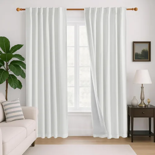 Vista 11 de Deconovo Cortinas 100% opacas para dormitorio, cortina con aislamiento térmico, panel de sala de estar insonorizado, certificado Oeko-TEX, cortinas