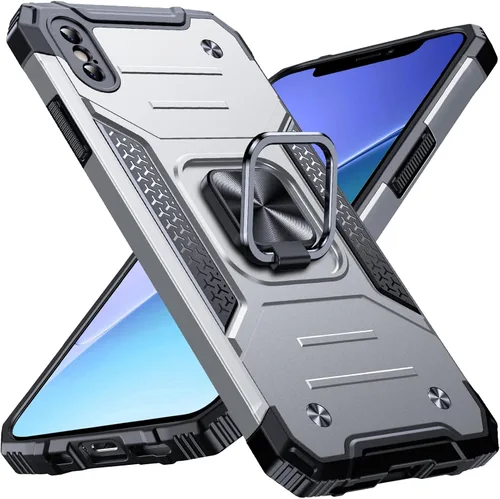 Vista 99 de Anqrp Funda resistente para iPhone 6/7/8/SE/SE2 con soporte de anillo mejorado y agarre, grado militar, a prueba de golpes, resistente y robusta