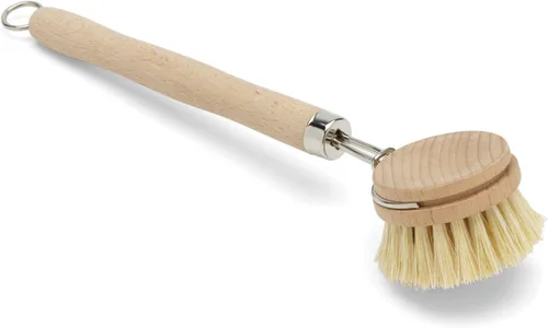 Vista 6 de Fox Run Cepillo de cocina, cepillo para platos con cerdas naturales de fibra Bassine más resistentes, 8.75 pulgadas Bronceado
