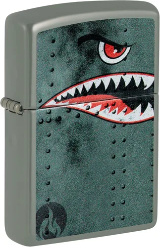 Vista 3 de Zippo Encendedor: Arte de nariz de avión de combate, dientes de tiburón - 540 Color 81434