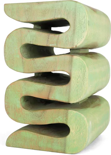 Vista 3 de Aspen Wood - Mesa auxiliar única de madera Saur de mediados de siglo lavado verde