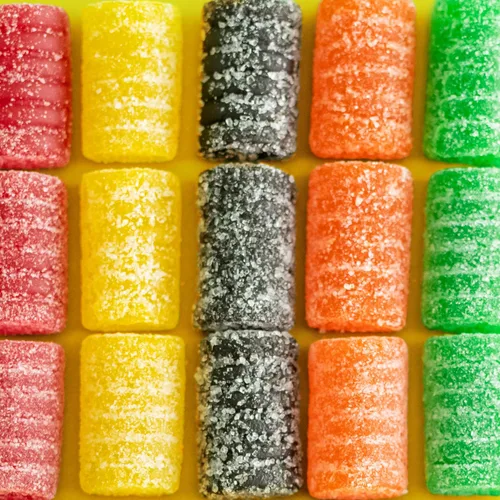 Vista 5 de Wonka Chuckles Original, caramelos de gelatina con cobertura de azúcar, caramelos con sabor a fruta, barras de 2 onzas (paquete de 24)