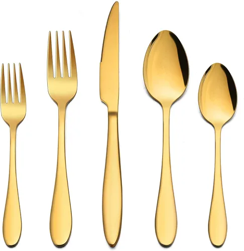 Vista 8 de LIANYU Juego de cubiertos negros de 40 piezas para 8, cubiertos de acero inoxidable, utensilios de cocina que incluyen tenedores, cuchillos