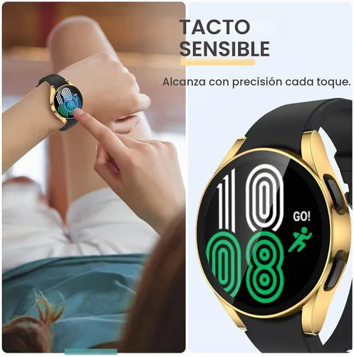 Vista 4 de Tensea Paquete de 2 fundas protectoras de pantalla para Samsung Galaxy Watch FE 2024/5 2022/4 2021, accesorios de 1.575 in, cubierta protectora
