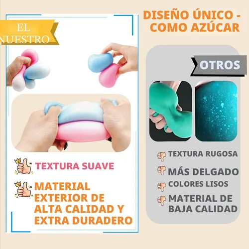 Vista 5 de Juguetes para ansiedad, pelotas antiestrés para niños y adultos, cambian de color con el sol, bola de masa de tiro lento, juguetes para ansiedad