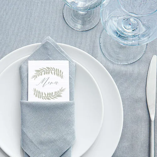 Vista 3 de White Linen - Tarjetas de menú de boda de 4 x 9 pulgadas, 100 tarjetas de menú de postre imprimibles, 80 libras (218 GSM) - Papel para programa