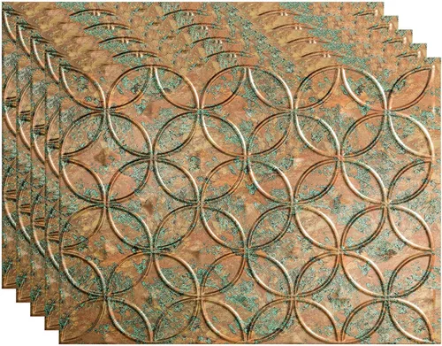Vista 34 de FASÄDE Anillos Panel de Revestimiento Decorativo de Vinilo de 18 x 24 pulgadas en Bronce Argent (Paquete de 5)