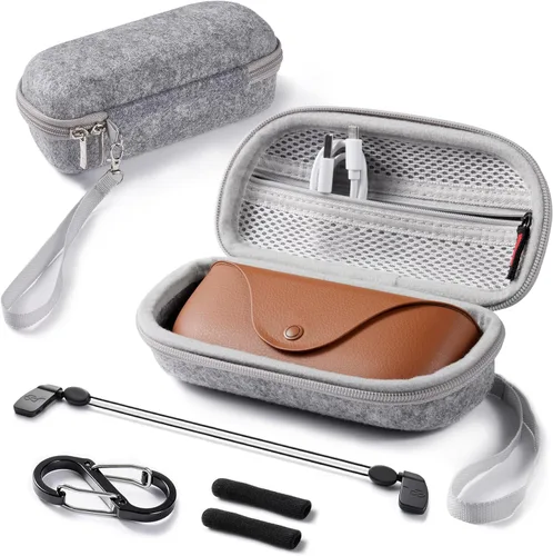 Vista 10 de CoBak Funda de transporte para gafas inteligentes Ray-Ban Meta y Oakley, con kit de accesorios 4 en 1, funda, mosquetón, correa y cojín