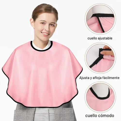 Vista 2 de KALIONE 3 capas de maquillaje para clientes, baberos de salón de belleza, bata corta para clientes, delantal ligero para barba, tinte para cabello