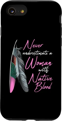 Vista 18 de Funda para iPhone 17 con texto en inglés "Native American Indian A Woman with Native Blood