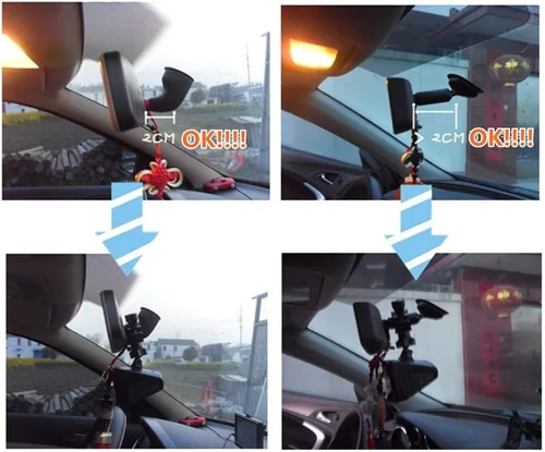 Vista 7 de CH205 Soporte de montaje para espejo retrovisor de coche para manillar de bicicleta Grabadora de video Soporte para coche DVR Dash Cam Apeman/Yi