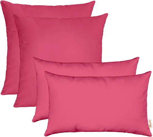 Vista 47 de RSH DECOR: Sunbrella Juego de 4 almohadas lumbares y cuadradas 20 x 12 pulgadas y 17 x 17 pulgadas Tela resistente al agua y a la decoloración