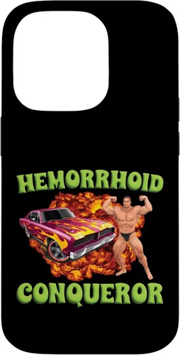 Vista 17 de iPhone 16 Hemorrhoid Conqueror Funny Meme Extraño Ofensivo Cringe Broma Caso