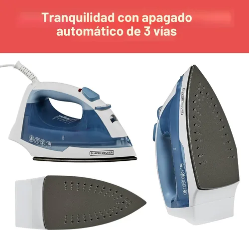 Vista 7 de BLACK+DECKER Plancha Compacta Easy Steam para Ropa, Apagado Automático, Placa Antiadherente, Ligera, 1200 Vatios (Paquete de 4)