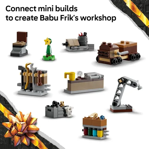 Vista 5 de LEGO Calendario de Adviento de Star Wars 2025 juguete para niños, juego de cuenta regresiva de vacaciones con 24 juguetes para niños y niñas, a