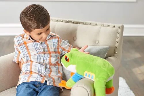 Vista 5 de Wild Republic Peluche de rana de árbol de ojos rojos, animal de peluche, regalo para niños, Cuddlekins de 12 pulgadas