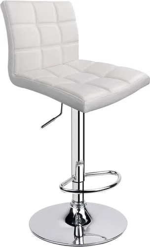 Vista 9 de Taburetes de bar ajustables de piel sintética moderna con espalda, juego de 2, taburete giratorio de altura de mostrador por Leopard (beige)