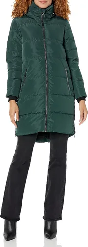 Vista 7 de KARL LAGERFELD Women's Full Length Puffer Jacket Puños de punto con capucha negro