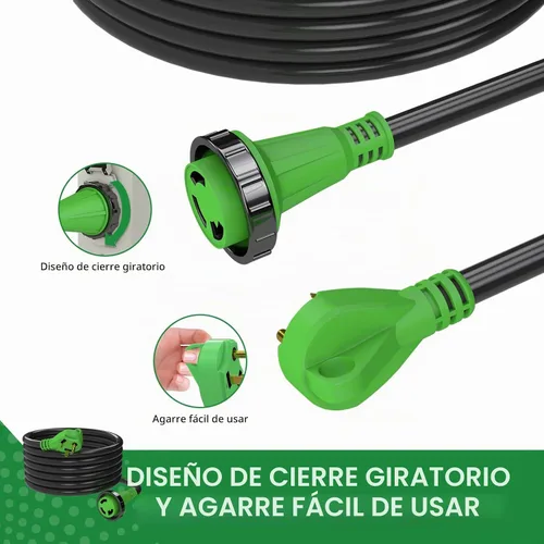 Vista 4 de Caja de entrada de generador preperforada de 30 amperios y cable