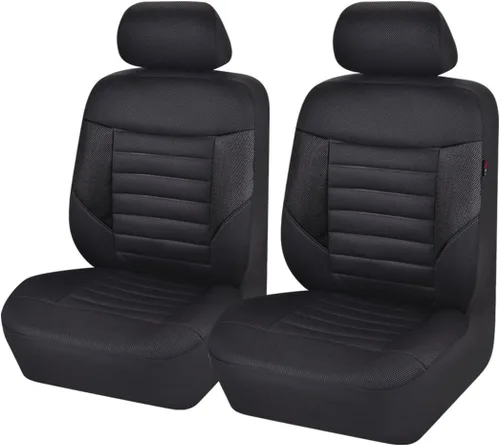 Vista 13 de CAR PASS - Fundas de asiento universales de 13 piezas de malla de aire 3D - 100% transpirables, juegos completos, cubierta de volante y cinturón