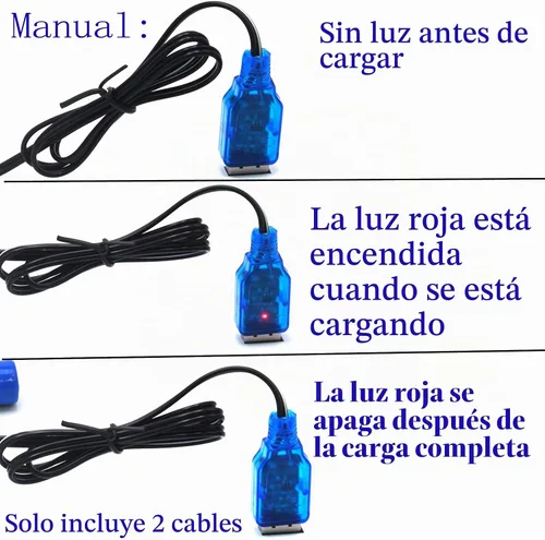 Vista 4 de Blomiky Paquete de 2 cables de carga de batería de litio de 3.7 V 0.5 A con enchufe negro SM-2P para algún tipo de mini RC anfibio acrobacias auto