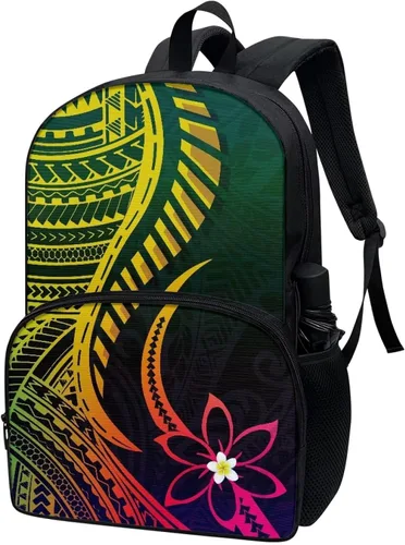 Vista 2 de AmzPrint Mochila escolar para niños, mochila de gato para la escuela, niños y niñas, mochila de escuela secundaria primaria, Tribal africano Kente