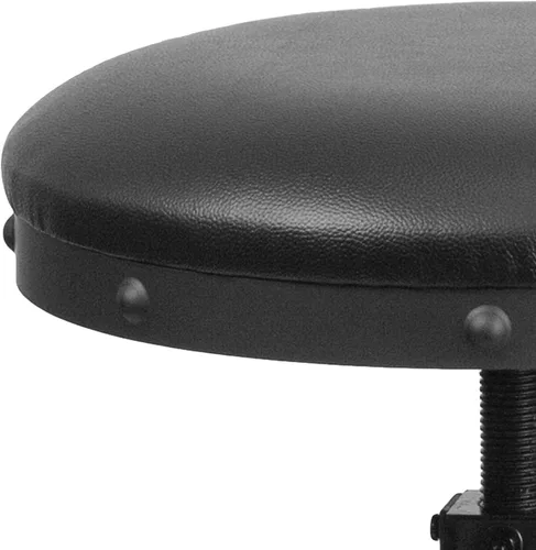 Vista 6 de Flash Furniture Carrington Taburete de bar de 30 pulgadas con asiento giratorio LeatherSoft negro