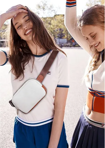 Vista 2 de Telena Riñonera de cuero para mujer, riñoneras de moda para mujer, bolsa cruzada para el cuerpo, Beige Marrón