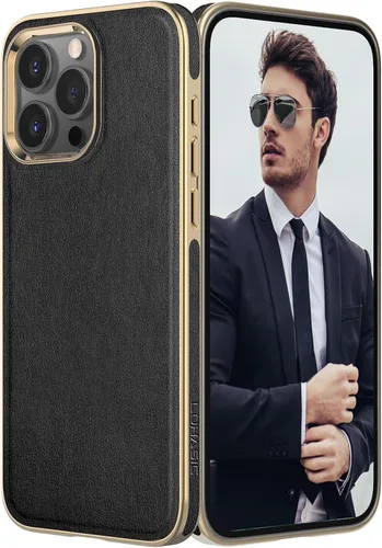 Vista 9 de LOHASIC Funda para iPhone 12 y iPhone 12 Pro - Fundas para teléfono i Phone 12 con borde cromado delgado, fundas de cuero de diseño suave, funda
