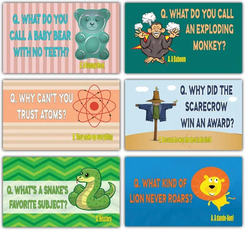 Vista 5 de Creanoso Tarjetas de chistes tontas e hilarantes – (30 tarjetas x 2 juegos) – Tarjetas de notas divertidas y divertidas para niños – Tarjetas