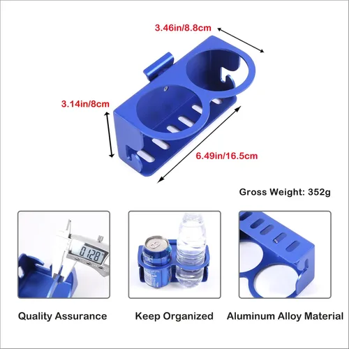 Vista 6 de Organizador expansor de portavasos trasero para automóvil compatible con Ford Maverick 2022-2024 Auto de aluminio para asiento trasero de doble