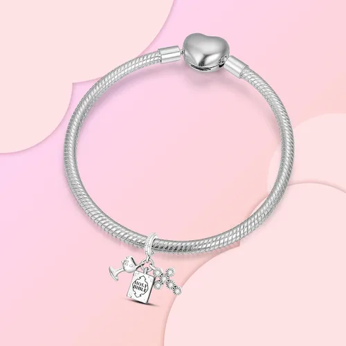 Vista 147 de Abalorios de plata de ley 925 con letras de la A ~ Z, para pulseras, collares, Día de San Valentín, Día de la Madre, joyería regalos para mujeres