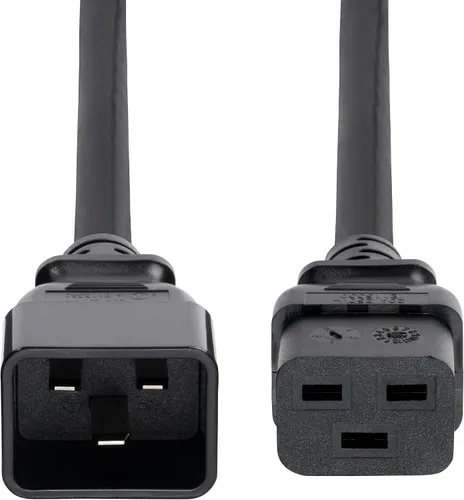 Vista 4 de StarTech - Cable de extensión resistente de 2 pies, 20 A, 250 V (BA16-2200-POWER-CORD) IEC 60320 C19 to C20, UL Listed, AC Power Cable, Heavy