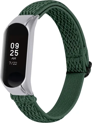 Vista 8 de Mi Band 3 pulsera elástica, 5.3 "-8.3" correa ajustable transpirable suave de nylon banda elástica de reemplazo con marco de metal compatible con Mi