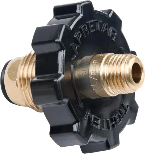 Vista 4 de GasSaf Tapón adaptador de tanque de gas propano POL de nariz suave con exceso de flujo X 1/4 pulgadas macho rosca de tubería (2 piezas)