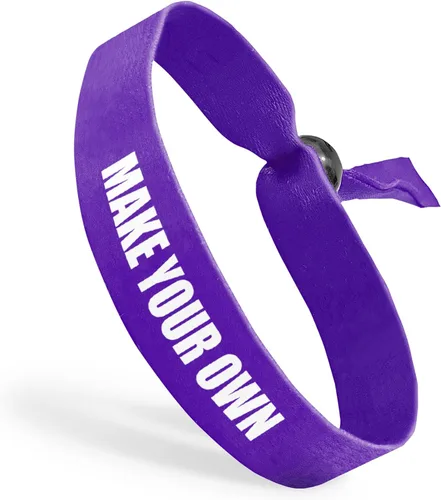 Vista 24 de Pulseras de tela con cuentas ajustables reutilizables Totalmente personalizables Ideal para conciencia, promociones y eventos Disponible a
