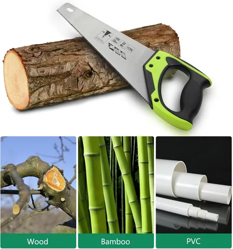 Vista 6 de Sierra de mano de madera de 14 pulgadas, sierra de mano universal 11 TPI mango ergonómico antideslizante sierra de madera a prueba de óxido