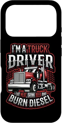 Vista 30 de Truck Driver Eat Meat Drink Beer and Burn Diesel Semi Truck Case for iPhone 17