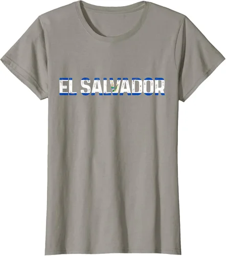 Vista 29 de Camiseta Vintage Pride con bandera salvadoreña de El Salvador, Negro
