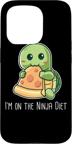 Vista 13 de Funda para iPhone 11 Pro Max I'm On The Ninja Diet Divertida Tortuga Comiendo Pizza Nerd Geek
