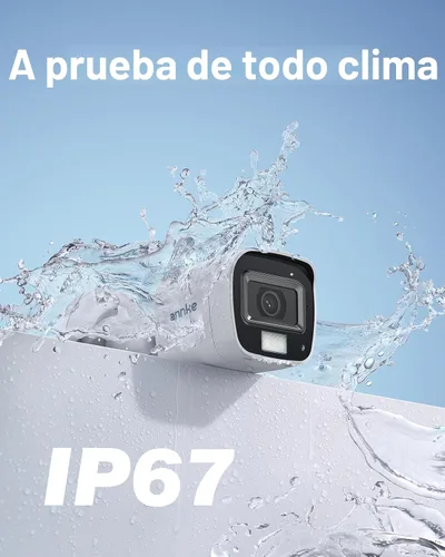 Vista 7 de Sistema de cámara de seguridad con cable para el hogar ANNKE con audio, DVR AI H.265+ de 8 canales 3K Lite con disco duro de 1 TB y 8 cámaras IP67