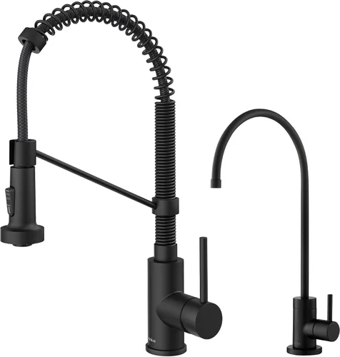 Vista 10 de Kraus KPF-1610-FF-100CH Bolden - Grifo extensible de cocina de estilo comercial, combo con filtro de agua Purita, cromado