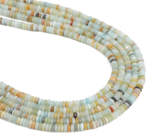 Vista 22 de BEADIA Cuentas Espaciadoras de Jade Natural Africano Planas Redondas Sueltas para Hacer Joyas con Abalorios 3mmx2mm 38cm
