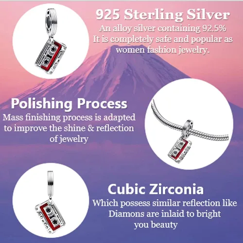 Vista 3 de UIHEI Family Love You - Dijes colgantes de corazón para mujer, collar o pulsera en plata de ley 925, regalo de joyería para el día de la madre