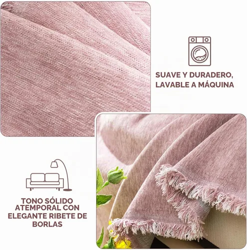 Vista 4 de VClife - Funda para sofá de 2 plazas o modular, lavable, moderna, apta para perros y mascotas, resistente a las arrugas, protectora, con borlas