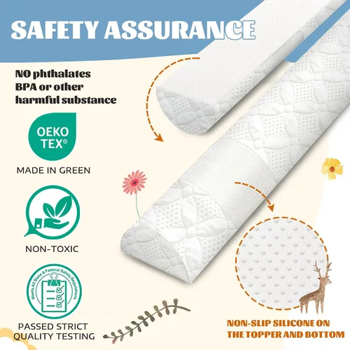 Vista 4 de Asatdd Riel de cama para niños pequeños, riel protector de cama, riel de cama de espuma viscoelástica suave para camas individuales, matrimoniales