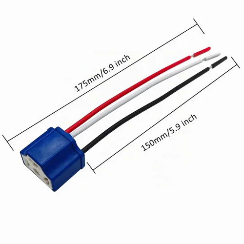 Vista 2 de Audak 2 piezas H4 9003 HB2 enchufes de arnés de cableado de cerámica de alta resistencia con conector hembra para faros comunes o antiniebla