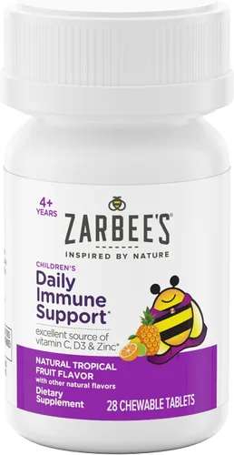 Vista 2 de Zarbee's Apoyo inmunológico para niños, vitamina C, D y zinc, vitaminas de inmunidad diaria para niños de más de 4 años, sabor natural de frutas