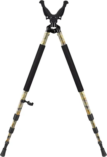 Vista 9 de Trakiom Bípode de caza, trípode de disparo, bípode de tiro ajustable con soporte de yugo de 360° V, bloqueo giratorio, marco de aluminio ligero