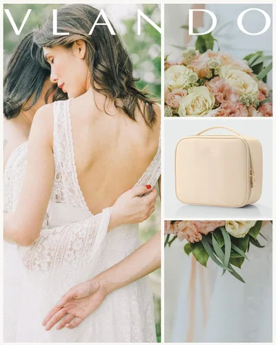 Vista 6 de Vlando - Bolsa de maquillaje de viaje, organizador de bolsa de maquillaje, ideas de regalo para mujeres y niñas, bolsa de almacenamiento